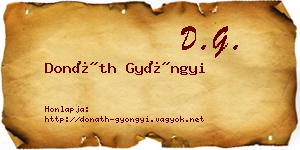 Donáth Gyöngyi névjegykártya